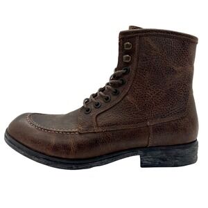 Kenneth Cole Reaction Work Hours Leather Lace Up Boots Mens Brown Sz 8 RM79761LE